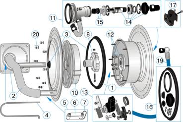 Edelstahl Drehdurchführung für Nederman Schlauchaufroller 886 3/4" - Pos. 11 - 30373621