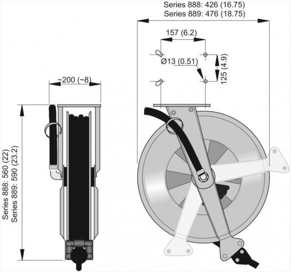 Nederman Schlauchaufroller 889 / 30800689 30800889