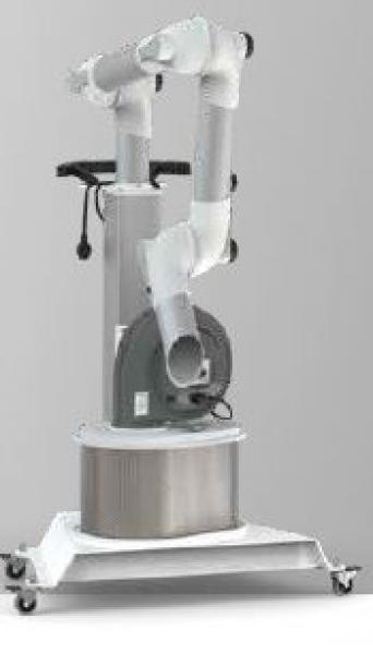 Mobile Absaugung von Aerosolen + Viren + Bakterien per Absaugarm