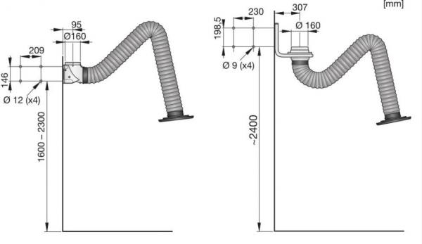 Nederman Standard Absaugarm - DN160 / 10500238  10500338